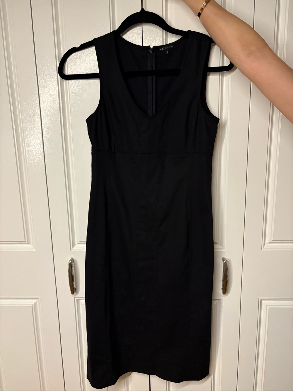 Theory V-Neck Black Dress
